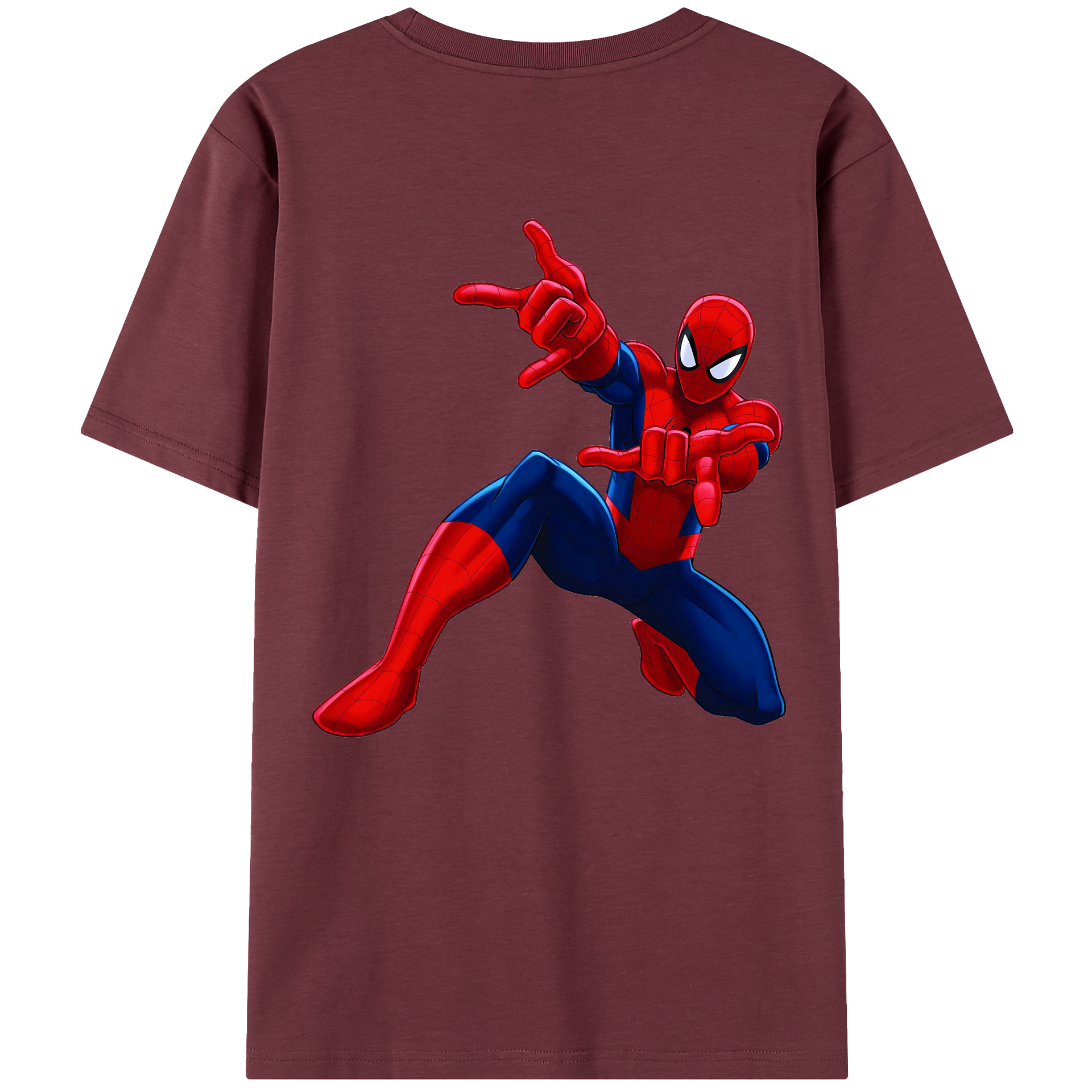 （画像用） Spider Man スパイダーマン 綿100％半袖Tシャツ（背面プリント）